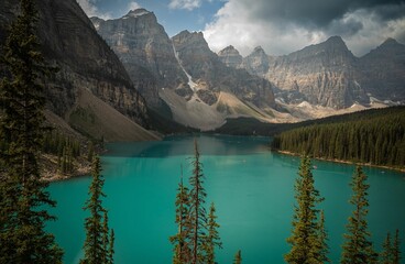 Moraine Lake and Rocky Mountains in Banff National Park