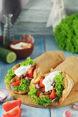 A traditional dish of Greece - gyros