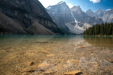 Majestic Moraine Lake and Mountains in Banff National Park