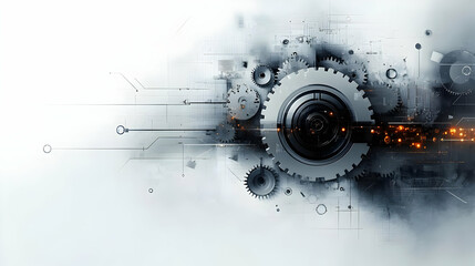 A digital artwork featuring gears and circuitry, symbolizing technology and innovation.