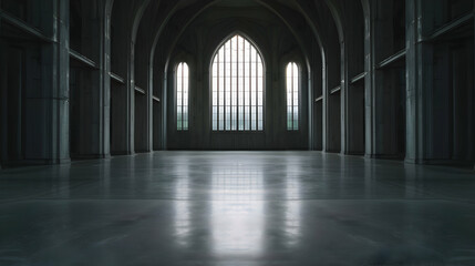 Fototapeta premium The Ceiling Large Cathedral With Glass Wind