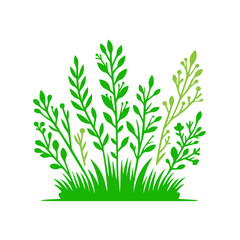 green bush element vector flat design