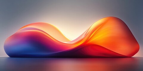 Abstract colorful wave sculpture with smooth curves.