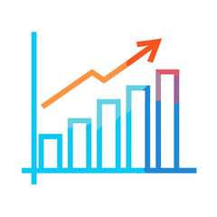 Obraz premium business graph on white background 