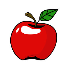 Apple. Vector illustration isolated on white background.