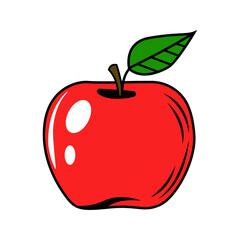 Apple. Vector illustration isolated on white background.