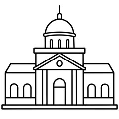 building architecture outline coloring book page line art drawing