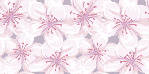 Pastel pattern with blooming large flowers. Abstract artistic florals seamless printing. Vector hand drawn. Painted ornament for designs, fabric, textiles,
