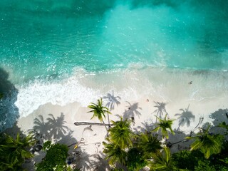 View of a Quesera beach, Pacific Costa Rica with turquoise water, white sand