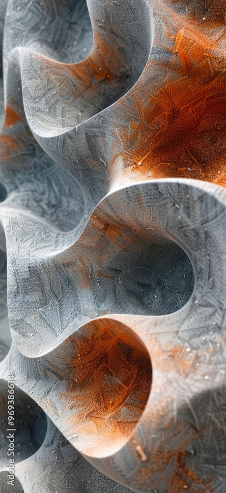 Poster abstract textured surface with layered curves and contrasting colors captured in detail during dayli