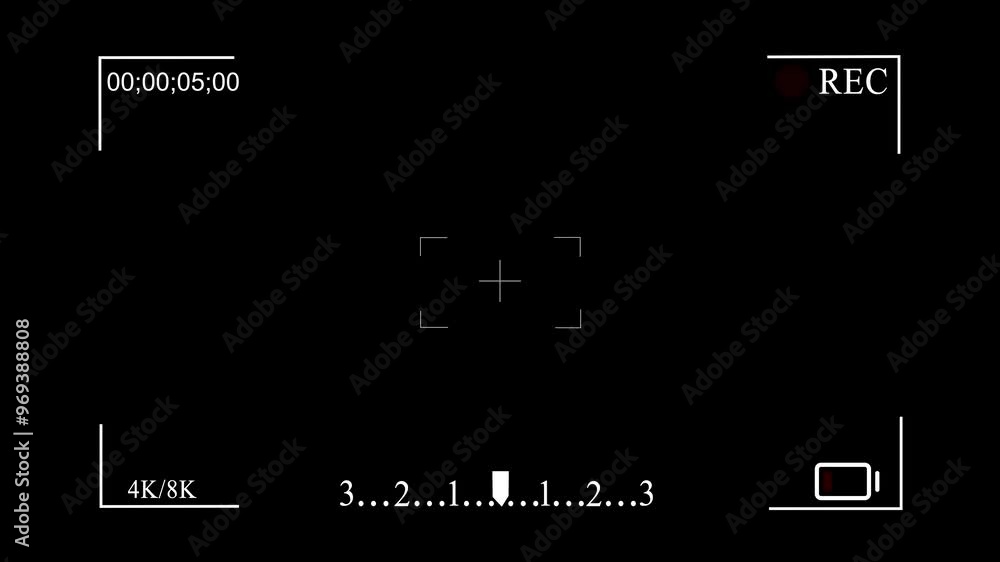 Poster camera recording screen overlay with transparent background for live and screen recording effects.