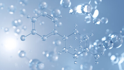sr-57227 molecular structure 3d, serotonin receptor, structural chemical formula view from a microscope