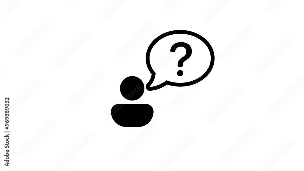 Poster profile icon with question mark, symbolizing inquiries or help for user profiles.
