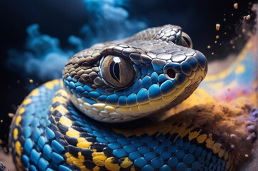 Obraz premium Realm of the Python: A Realistic Journey into the Animal Kingdom