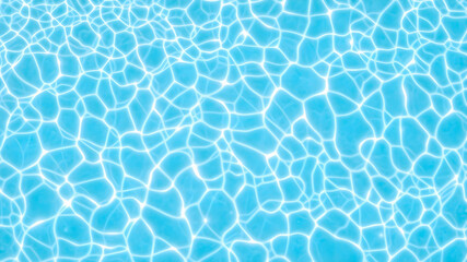 The bright blue surface of the water reflects sunlight, creating shimmering patterns. Gentle ripples spread across the tranquil water, suggesting a calm environment.