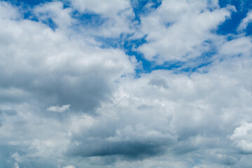 Sky and clouds of weather changes during the rainy season in tropical areas covered with smoke.