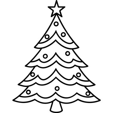 recommend clip art: christmas tree pattern outline coloring book page line art drawing