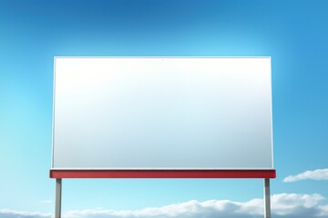 Blank billboard advertisement in front of the blue sky