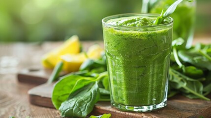 Green smoothie cocktail background illustration generated by ai