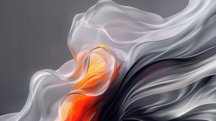 Obraz premium Beautiful grey shaped smokey fluid abstract background, stock illustration