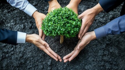 Green corporate. Business with environmentally conscious and sustainability. For next generation.