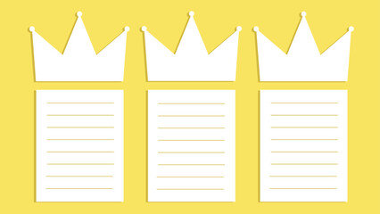 Carta a los reyes magos de oriente. Listas en blanco para que los niños escriban los regalos que van a pedir a los tres reyes magos en navidad. © MAHIJO