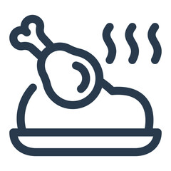 Fototapeta premium Grilled Chicken With Drumstick Icon