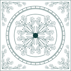 hand drawn botanical vector floral frame