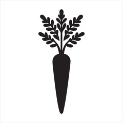 Carrot silhouette symbol sign silhouette on white background
