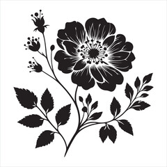 Flower silhouette on white background
