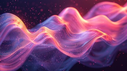 Obraz premium Science fiction colorful gradient wave shaped regular flowing light