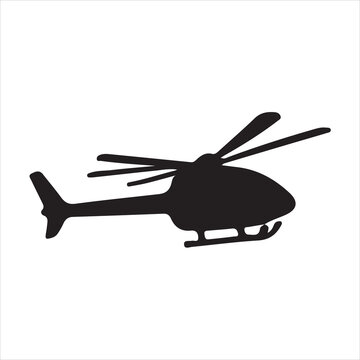 recommend clip art: helicopter silhouette on white background