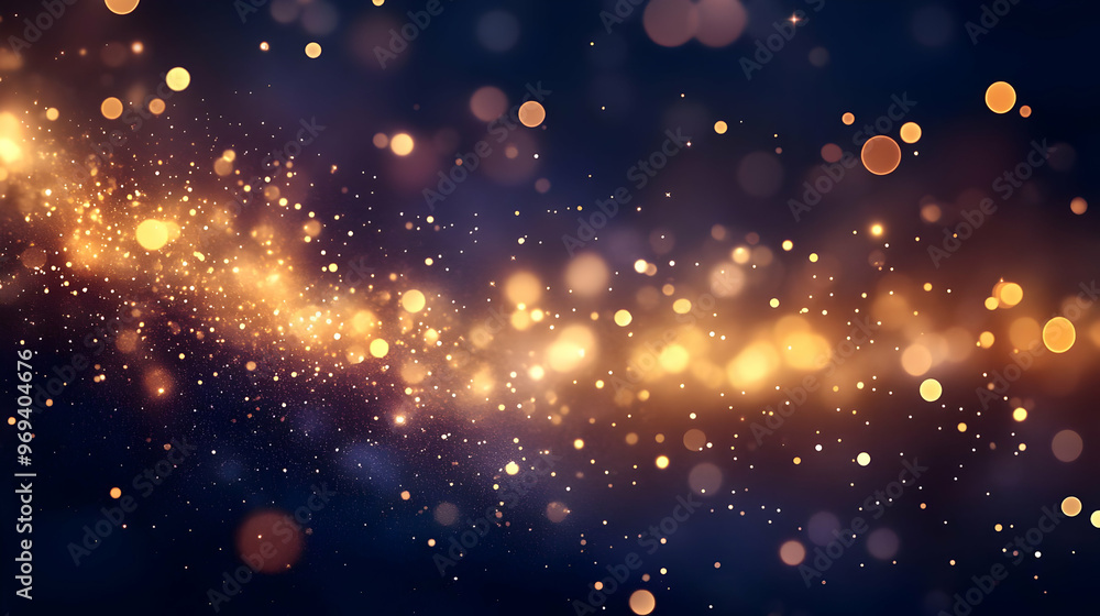 Canvas Prints a mesmerizing display of golden bokeh lights against a dark backdrop, creating a dreamy atmosphere.