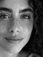 Obraz premium Contemporary Female Portrait with Freckles