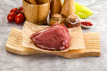 Raw beef piece for cooking