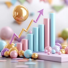 Upward trending line graph with arrow symbolizing growth and success