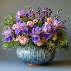 Vibrant Floral Vase with Spring Florals and Greenery