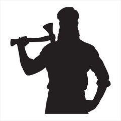 lumber jack ,lumber jack silhouette on white background

