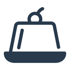 Creamy Pudding with Cherry Garnish