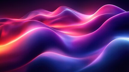 Abstract Digital Landscape with Vibrant Neon Colors