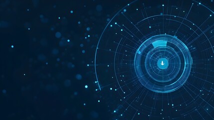 Futuristic Digital Network Visualization with Glowing Patterns and Radiant Blue Tones