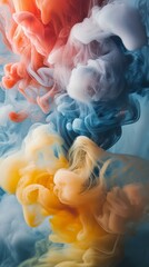 Fototapeta premium Colorful ink in water creating abstract patterns
