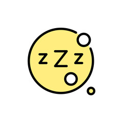 Night sleep icon vector. Insomnia problem. Earplug Color Icon. Simple Flat style sign isolated on white.
