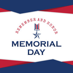 Memorial Day Remember and Honor poster background design