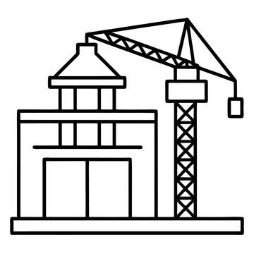 recommend clip art: construction building outline coloring book page line art drawing