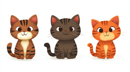 Fototapeta premium Cute Cat Trio.