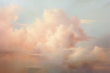 Obraz premium Pastel cloud oil painting