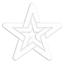 Celtic symbol, double star, white. Celtic knot symbol resembling a plaster ornament for use in St. Patrick's Day designs.