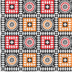 Flower and geometric Design pattern, background, wallpaper,fabric.