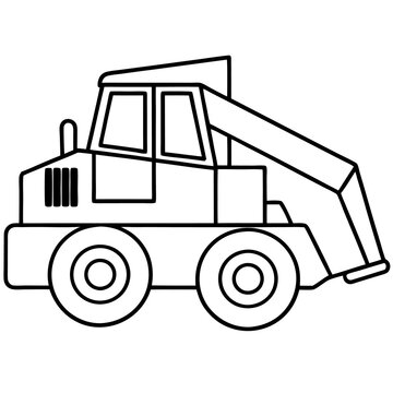recommend clip art: construction vehicle outline coloring book page line art drawing